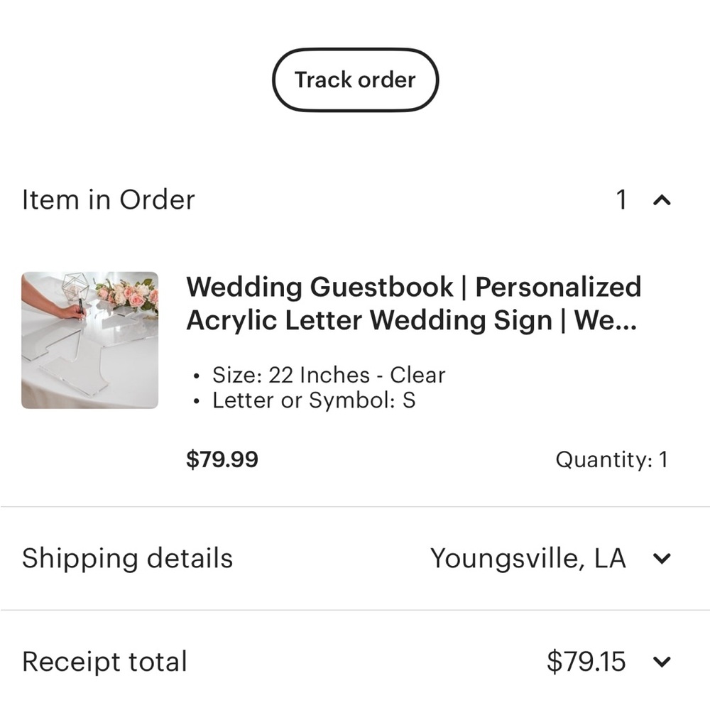 Wedding Guestbook Personalized Acrylic Clear Letter S Size: 22 inches